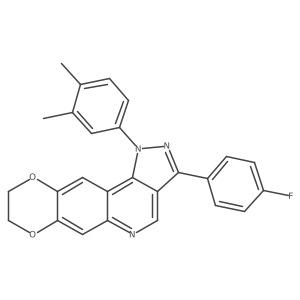 1-(3,4-dimethylphenyl)-3-(4-fluorophenyl)-8,9-dihydro-1H-[1,4]dioxino[2,3-g]pyrazolo[4,3-c]quinoline结构式