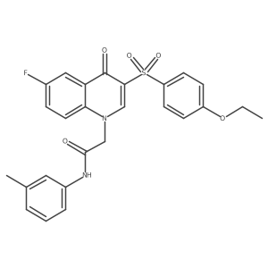 2-(3-((4-ethoxyphenyl)sulfonyl)-6-fluoro-4-oxoquinolin-1(4H)-yl)-N-(m-tolyl)acetamide Structure