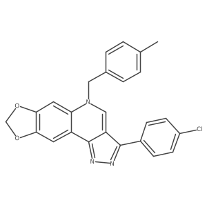 3-(4-chlorophenyl)-5-(4-methylbenzyl)-5H-[1,3]dioxolo[4,5-g]pyrazolo[4,3-c]quinoline结构式