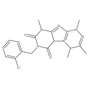 7-[(2-Chlorophenyl)methyl]-1,3,4,9-tetramethyl-4,5a-dihydropurino[8,7-c][1,2,4]triazin-5-ium-6,8-dione结构式