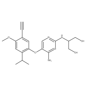 2-(5-(5-Ethynyl-2-isopropyl-4-methoxyphenoxy)-4-aminopyrimidin-2-ylamino)propane-1,3-diol Structure