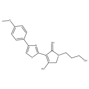 1-(3-hydroxypropyl)-5-imino-4-[4-(4-methoxyphenyl)-1,3-thiazol-2-yl]-2,5-dihydro-1H-pyrrol-3-ol Structure