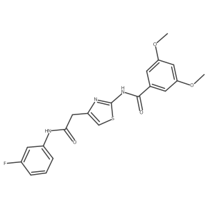 N-(4-(2-((3-fluorophenyl)amino)-2-oxoethyl)thiazol-2-yl)-3,5-dimethoxybenzamide Structure