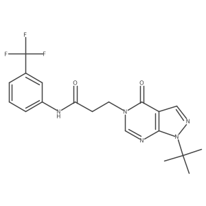 3-(1-(tert-butyl)-4-oxo-1H-pyrazolo[3,4-d]pyrimidin-5(4H)-yl)-N-(3-(trifluoromethyl)phenyl)propanamide Structure