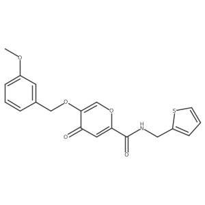 5-((3-methoxybenzyl)oxy)-4-oxo-N-(thiophen-2-ylmethyl)-4H-pyran-2-carboxamide结构式