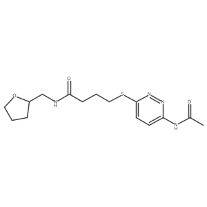 4-((6-acetamidopyridazin-3-yl)thio)-N-((tetrahydrofuran-2-yl)methyl)butanamide结构式