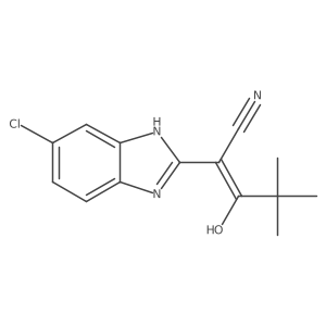 2-(5-Chloro(3-hydrobenzimidazol-2-ylidene))-4,4-dimethyl-3-oxopentanenitrile Structure