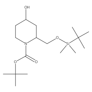 1,1-Dimethylethyl (2S,4R)-2-[[[(1,1-dimethylethyl)dimethylsilyl]oxy]methyl]-4-hydroxy-1-piperidinecarboxylate Structure