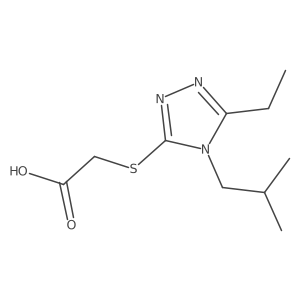 2-[[5-Ethyl-4-(2-methylpropyl)-1,2,4-triazol-3-yl]sulfanyl]acetic acid Structure