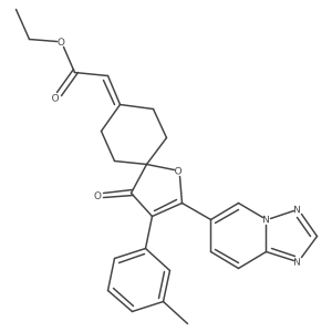 (4-Oxo-3-m-tolyl-2-[1,2,4]triazolo[1,5-a]pyridin-6-yl-1-oxa-spiro[4.5]dec-2-en-8-ylidene)-acetic acid ethyl ester Structure