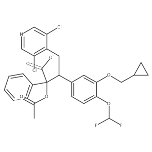 1-(3-(Cyclopropylmethoxy)-4-(difluoromethoxy)phenyl)-2-(3,5-dichloropyridin-4-yl)ethyl2-acetoxy-2-phenylacetate Structure