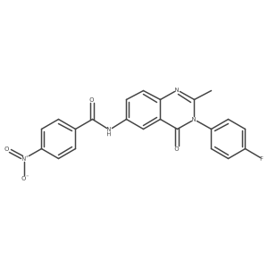 Cc1nc2ccc(NC(=O)c3ccc([N+](=O)[O-])cc3)cc2c(=O)n1-c1ccc(F)cc1结构式