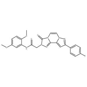 N-(2,5-dimethoxyphenyl)-2-[11-(4-fluorophenyl)-5-oxo-3,4,6,9,10-pentazatricyclo[7.3.0.02,6]dodeca-1(12),2,7,10-tetraen-4-yl]acetamide Structure