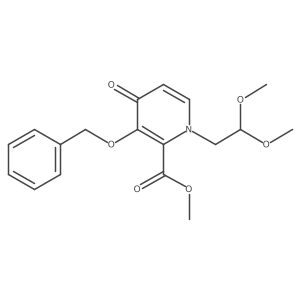 Methyl 1-[2,2-bis(methyloxy)ethyl]-4-oxo-3-[(phenylmethyl)oxy]-1,4-dihydro-2-pyridinecarboxylate结构式