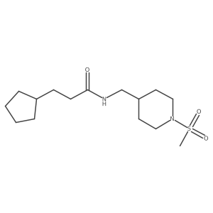 3-cyclopentyl-N-((1-(methylsulfonyl)piperidin-4-yl)methyl)propanamide结构式