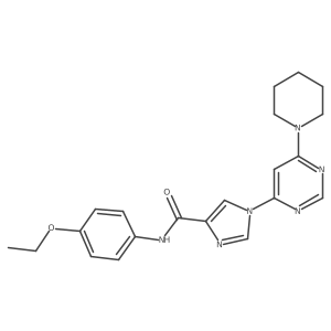 N-(4-ethoxyphenyl)-1-[6-(piperidin-1-yl)pyrimidin-4-yl]-1H-imidazole-4-carboxamide结构式