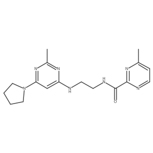 4-methyl-N-(2-((2-methyl-6-(pyrrolidin-1-yl)pyrimidin-4-yl)amino)ethyl)pyrimidine-2-carboxamide Structure