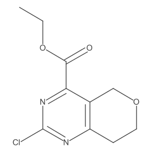Ethyl 2-chloro-7,8-dihydro-5H-pyrano[4,3-D]pyrimidine-4-carboxylate结构式