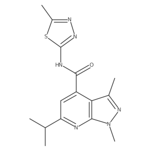 1,3-dimethyl-N-[(2E)-5-methyl-1,3,4-thiadiazol-2(3H)-ylidene]-6-(propan-2-yl)-1H-pyrazolo[3,4-b]pyridine-4-carboxamide Structure