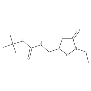 (2-Ethyl-3-oxo-isoxazolidin-5-ylmethyl)-carbamic acid tert-butyl ester结构式