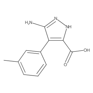 3-amino-4-(3-methylphenyl)-1H-pyrazole-5-carboxylic acid结构式