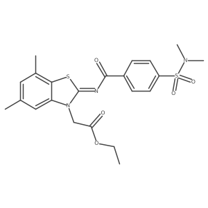 (Z)-ethyl 2-(2-((4-(N,N-dimethylsulfamoyl)benzoyl)imino)-5,7-dimethylbenzo[d]thiazol-3(2H)-yl)acetate Structure