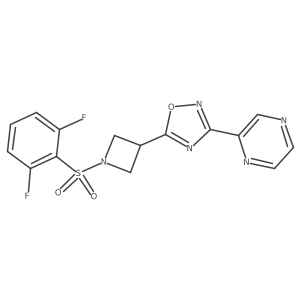 5-(1-((2,6-Difluorophenyl)sulfonyl)azetidin-3-yl)-3-(pyrazin-2-yl)-1,2,4-oxadiazole Structure