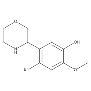 4-Bromo-2-methoxy-5-(morpholin-3-yl)phenol结构式