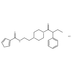 N-(2-(4-(2-phenylbutanoyl)piperazin-1-yl)ethyl)thiophene-3-carboxamide hydrochloride Structure
