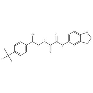 N1-(benzo[d][1,3]dioxol-5-yl)-N2-(2-hydroxy-2-(4-(trifluoromethyl)phenyl)ethyl)oxalamide结构式