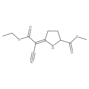 5-(1-Cyano-2-ethoxy-2-oxoethylidene)proline methyl ester结构式