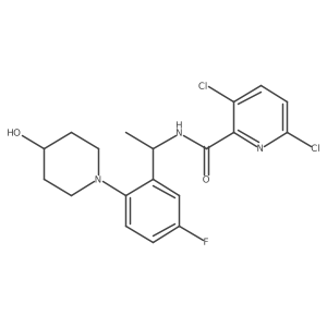 3,6-dichloro-N-{1-[5-fluoro-2-(4-hydroxypiperidin-1-yl)phenyl]ethyl}pyridine-2-carboxamide Structure