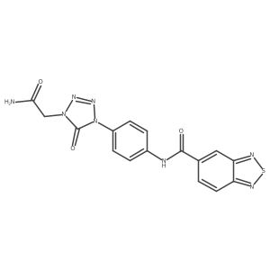 N-(4-(4-(2-amino-2-oxoethyl)-5-oxo-4,5-dihydro-1H-tetrazol-1-yl)phenyl)benzo[c][1,2,5]thiadiazole-5-carboxamide结构式
