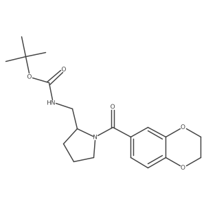 Tert-butyl ((1-(2,3-dihydrobenzo[b][1,4]dioxine-6-carbonyl)pyrrolidin-2-yl)methyl)carbamate Structure