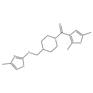 (2,5-Dimethylfuran-3-yl)(4-(((4-methylthiazol-2-yl)thio)methyl)piperidin-1-yl)methanone Structure
