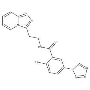 2-chloro-5-(1H-1,2,3,4-tetraazol-1-yl)-N-(2-[1,2,4]triazolo[4,3-a]pyridin-3-ylethyl)benzamide结构式