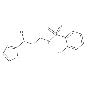 2-bromo-N-(3-hydroxy-3-(thiophen-2-yl)propyl)benzenesulfonamide结构式