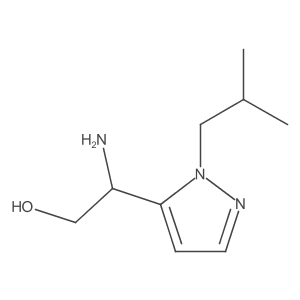 2-amino-2-[1-(2-methylpropyl)-1H-pyrazol-5-yl]ethan-1-ol结构式