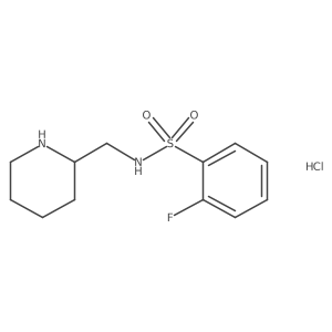 2-Fluoro-N-(2-piperidinylmethyl)benzenesulfonamide hydrochloride结构式