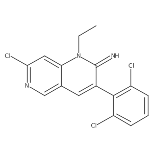 7-chloro-3-(2,6-dichlorophenyl)-1-ethyl-1,6-naphthyridin-2(1H)-imine Structure