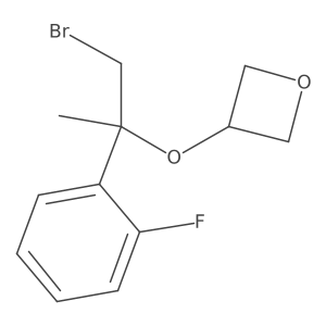 3-{[1-Bromo-2-(2-fluorophenyl)propan-2-yl]oxy}oxetane结构式
