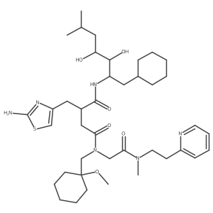 (2R)-2-[(2-amino-1,3-thiazol-4-yl)methyl]-N-[(2S,3R,4S)-1-cyclohexyl-3,4-dihydroxy-6-methylheptan-2-yl]-N'-[(1-methoxycyclohexyl)methyl]-N'-[2-[methyl(2-pyridin-2-ylethyl)amino]-2-oxoethyl]butanediamide Structure