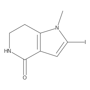 2-Iodo-1-methyl-1,5,6,7-tetrahydro-pyrrolo[3,2-c]pyridin-4-one Structure