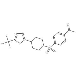 1-(4-((4-(5-(Trifluoromethyl)-1,3,4-oxadiazol-2-yl)piperidin-1-yl)sulfonyl)phenyl)ethanone Structure