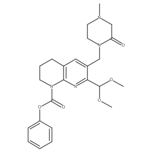 phenyl 7-(dimethoxymethyl)-6-((4-methyl-2-oxopiperazin-1-yl)methyl)-3,4-dihydro-1,8-naphthyridine-1(2H)-carboxylate Structure