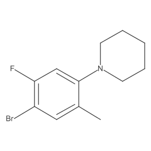 1-(4-Bromo-5-fluoro-2-methylphenyl)piperidine Structure