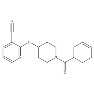 2-((1-(Cyclohex-3-enecarbonyl)piperidin-4-yl)oxy)nicotinonitrile结构式
