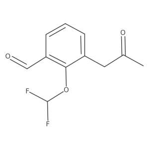 2-(Difluoromethoxy)-3-(2-oxopropyl)benzaldehyde结构式