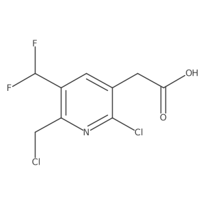 2-(2-Chloro-6-(chloromethyl)-5-(difluoromethyl)pyridin-3-yl)acetic acid Structure