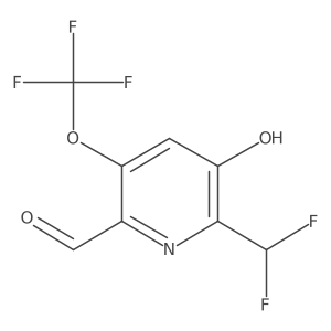 2-(Difluoromethyl)-3-hydroxy-5-(trifluoromethoxy)pyridine-6-carboxaldehyde Structure